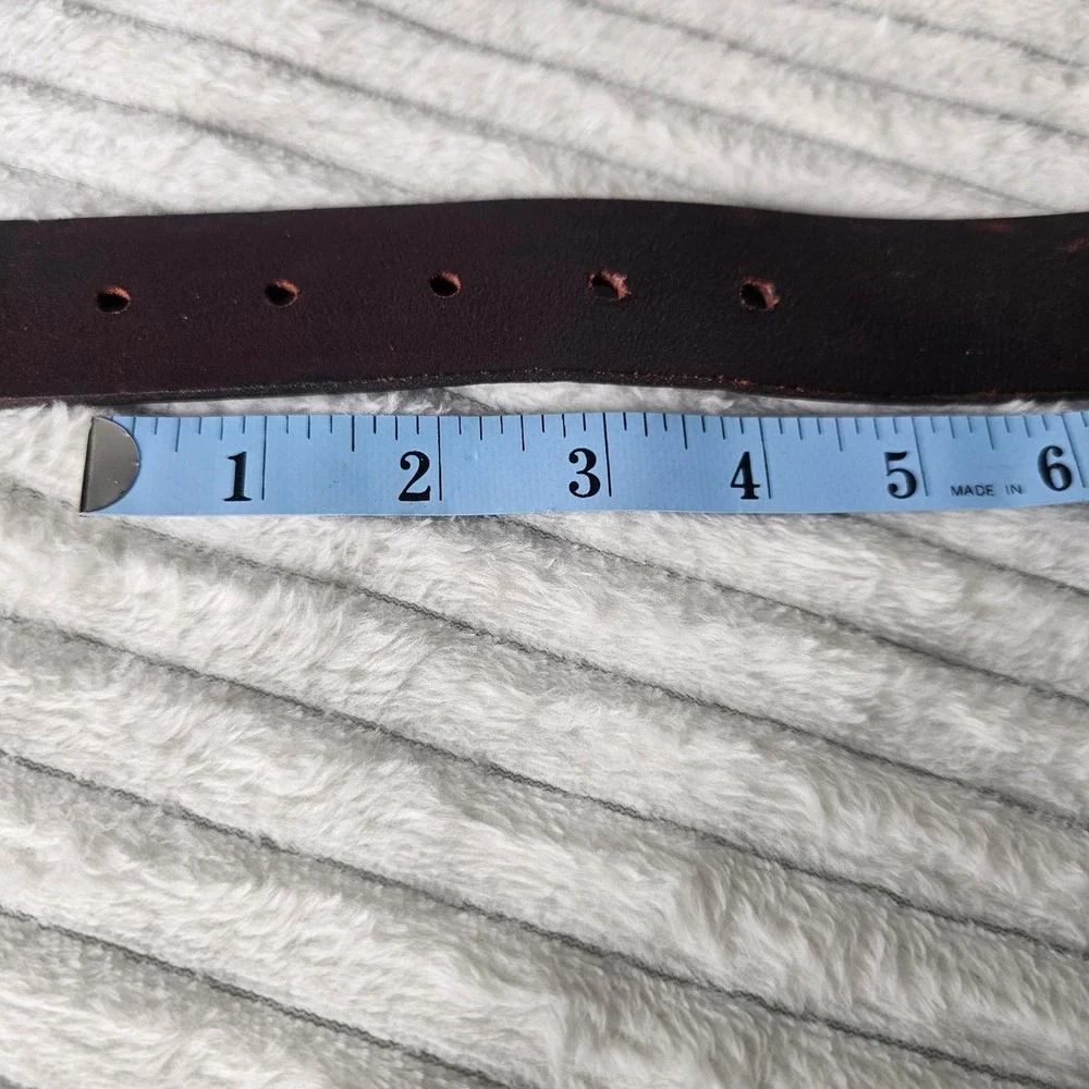 Genuine Leather Belt Mens 32 Dark Brown Rugged Americana Classic Made in USA
